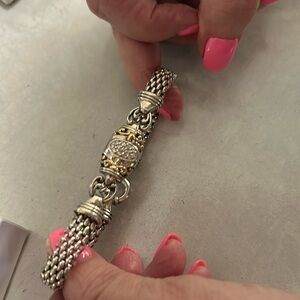 Gabrielle Bruni Sterling Silver / 14 Karat Gold and Diamond Bracelet